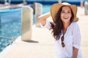 woman with attractive summer smile